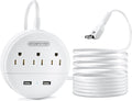 NTONPOWER 2 Prong Power Strip, 9.8ft Extension Cord with Polarized Plug, 3 Prong to 2 Prong Outlet Adapter, 3 Outlets 2 USB Charging Ports, Wall Mountable, Ideal for Old House Non-Grounded Outlets