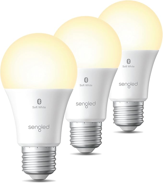 Sengled Alexa Light Bulb, Bluetooth Mesh Smart Light Bulbs, Smart Bulbs That Work with Alexa Only, Dimmable LED Bulb E26 A19, 60W Equivalent Soft White 2700K, 800LM CRI>90, No Hub Required, 3 Pack