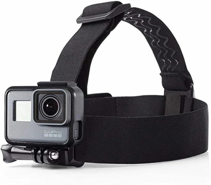 Reflex Camera Head Mount Compatible with GoPro Hero 13/12/11/10/9/8/7/6/5/4/3 & DJI Osmo Action Cameras. Adjustable Head Strap - Perfect GoPro Head Mount