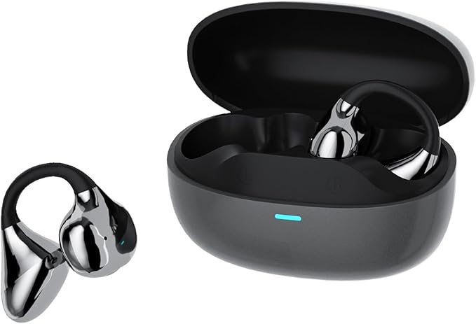 Open Ear Earbuds I5, Bluetooth 6.0 Headphones for Gym & Running, IPX5 Sweatproof, 36H Playtime, Secure Clip-On Fit for Work & Sports (4-Gray)