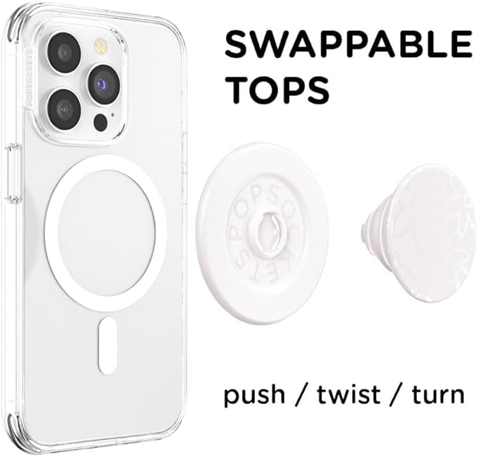 PopSockets Phone Grip for MagSafe, Magnetic Holder, Phone Stand, White - Horchata