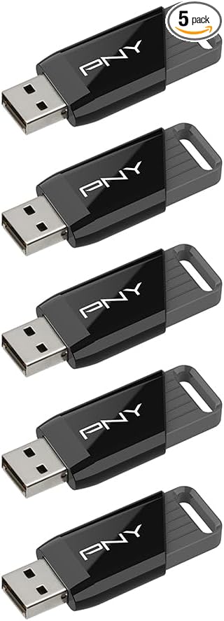 PNY 32GB Attaché X USB 3.2 Gen 1 Flash Drive, Advanced Performance Up to 130MB/s Read, Everyday Data Store & Transfer, Reliable Portable Storage, Durable, Type-A, Computers, Laptops, Desktops, 5-Pack