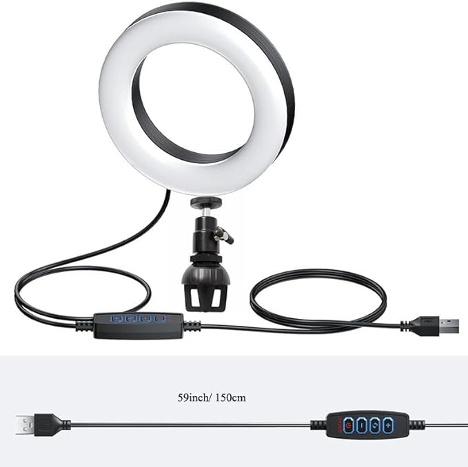 Video Conference Lighting Kit, HuaerHui LED Ring Light for Computer, Laptop, MacBook, Monitor with Clip Hot Shoes Mount, Lighting for Zoom Meetings/Remote Working/Self Broadcasting/Live Streaming