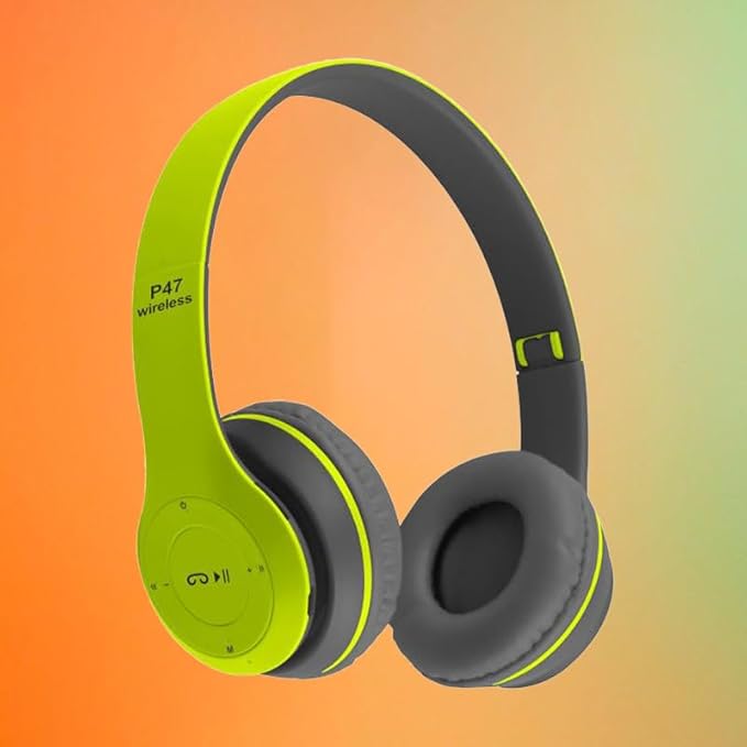 Upgraded Hybrid Active Headphones with Transparent Modes Playtime Wireless Bluetooth with Mic Deep Bass Soft-Earpads Fast Charging-Green