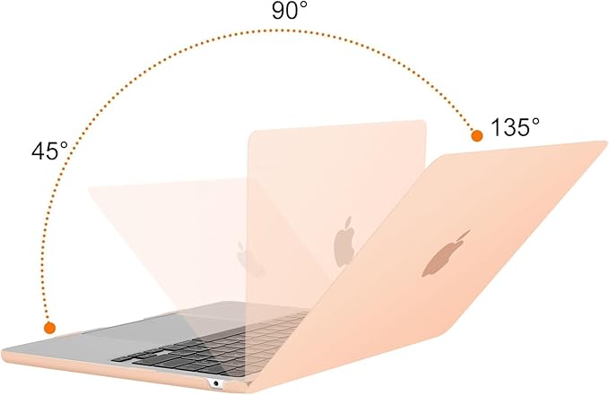 MOSISO Compatible with MacBook Air 13 inch Case M5 2026 M4 2025 M3 M2 2024-2022 A3449 A3240 A3113 A2681,Hard Shell&Keyboard Cover&Screen Film&Pouch for MacBook Air 13.6 inch Case, Peach Fuzz