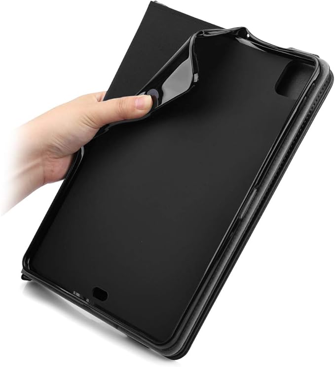 Handbag Case for iPad Pro 12.9-inch (4th/5th/6th Gen) & iPad Air 13" 2025/2024, Techcircle Folio Stand PU Leather Crossbody Wallet Case with Pencil Holder, Hand Strap & Shoulder Strap, Black