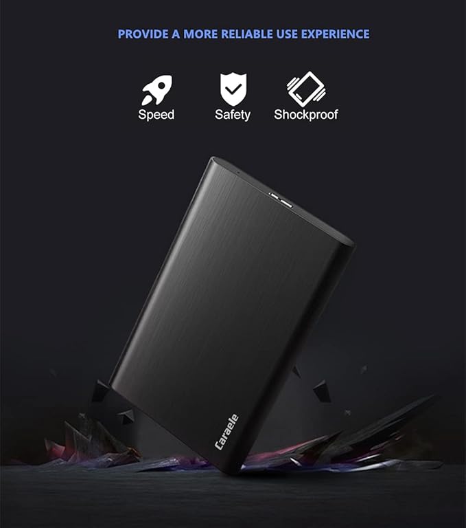 750GB Ultra Slim Portable External Hard Drive USB3.0 HDD Storage Compatible for PC, Desktop, Laptop, MacBook, Chromebook, Xbox One, Xbox 360, PS4 (Black)
