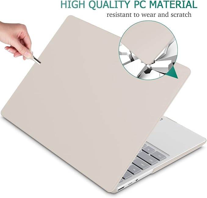 Case for 13.5" Microsoft Surface Laptop 5/4/3 with Metal Palm Rest ONLY 2019-2022 Release Models:1868/1951, Plastic Hard Shell Case with Keyboard Cover & Screen Protector, Rock ash