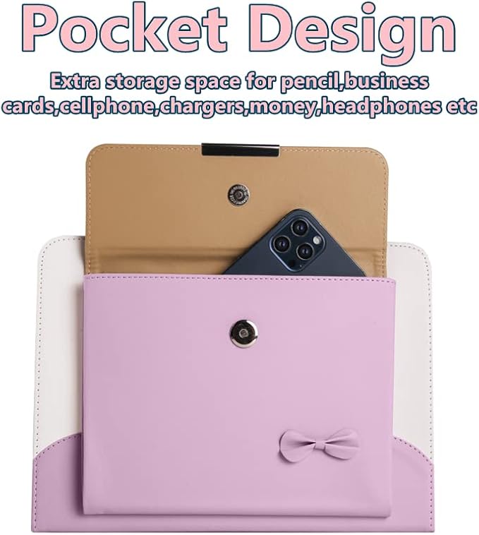 Cute Case for iPad 11 inch (A16) 2025 / 10th Generation 10.9 inch 2022, iPad 10 / 11th Gen Case, Slim Handbag Leather Protective Cover with Stand Hand Strap Pocket for Girls Woman Kids,Pink
