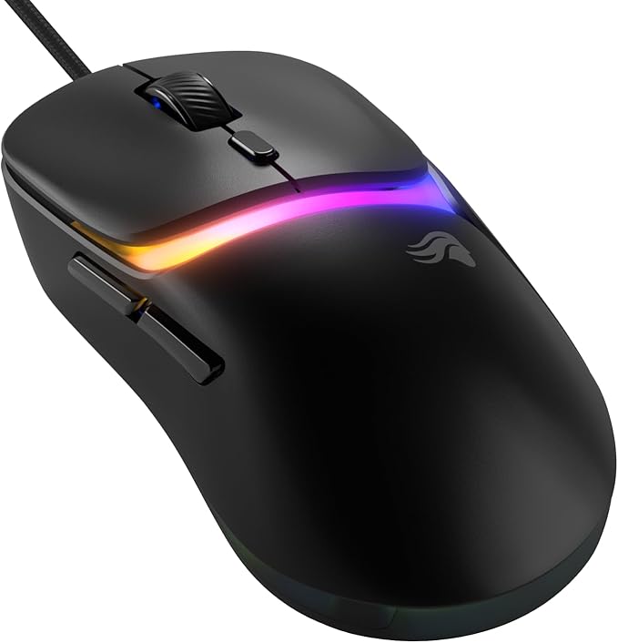 GLORIOUS Gaming Model D3 Wired Gaming Mouse - Ultralight 57g Weight, 130M Click Optical Switches, 30K DPI BAMF 3.0 Sensor, 750 IPS Tracking, 50G Acceleration, Supports All Grip Types - Black
