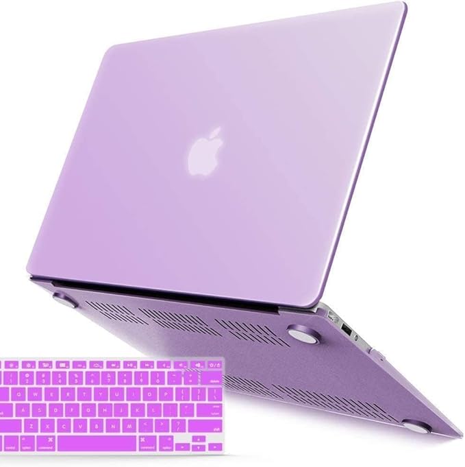 IBENZER Compatible with MacBook Air 11 Inch Case Model A1370 A1465, Soft Touch Plastic Hard Shell Case Bundle with Keyboard Cover for Mac Air 11, Purple, A11PU+1 A