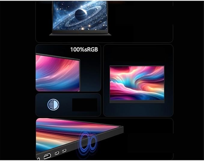 Portable Laptop Monitor 100% sRGB 400nit Brightness Second Screen Portable 16-inch 4K HD IPS External Gaming Display