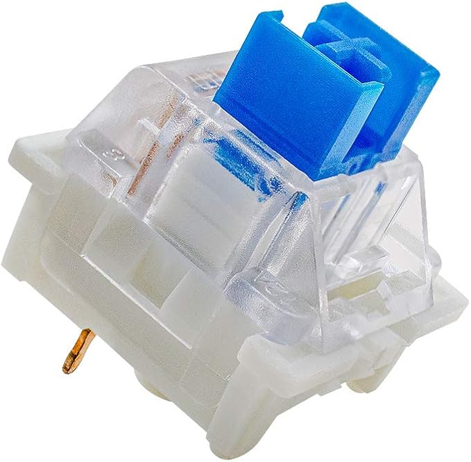 outemu Blue Switches- 65 Pack, 3-Pin Clicky Tactile 50gf Dustproof RGB Switches - MX Stem Hot-Swappale for Mechanical Keyboard-Cherry MX Compatible