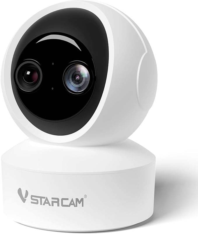 VSTARCAM Dual Lens Indoor Security Camera, 2K QHD with 10X Zomm, 360° Pan-Tilt 2.4GHz with Color Night Vision, Motion Detection, Real-time Alerts, 2-Way Audio, Cloud & SD Card Storage(up to 256GB)