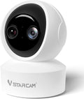 VSTARCAM Dual Lens Indoor Security Camera, 2K QHD with 10X Zomm, 360° Pan-Tilt 2.4GHz with Color Night Vision, Motion Detection, Real-time Alerts, 2-Way Audio, Cloud & SD Card Storage(up to 256GB)
