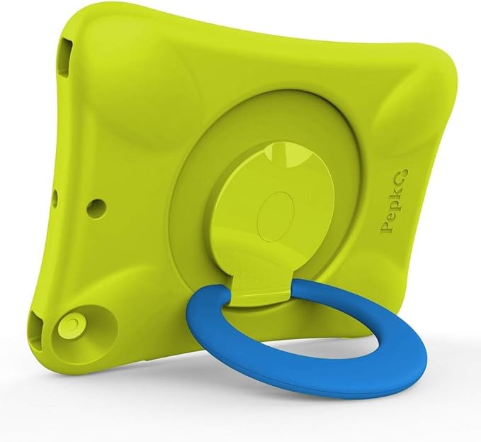 Kids Case for iPad, Shockproof Cover for 9.7” iPad 6th/5th Generation (2018/2017) / iPad Air 2 / iPad Air, Lightweight Full Body Protective Case with Foldable Handle/Stand (Green+Blue)