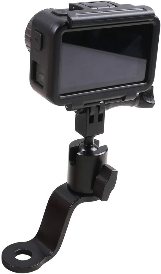 Aluminum Mount Holder for GoPro Hero 12 Black, 11/10/9/8 & DJI Osmo Action Cameras - Portable Electronic Device Mount - Motorcycle Rearview Mirror Compatible