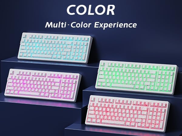 ZORNHER ZH980 Mechanical Keyboard Wireless,95% White Creamy Keyboard with Number Pad,Gaming Keyboard with Number Pad,Shine Through Spider Web PC Keycaps,Creamy Sounding Linear Switches,Full Size