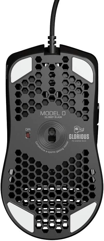 GLORIOUS Gaming - Superlight Wired PC Gaming Mouse with Honeycomb Shell, 6 Programmable Buttons, RGB Lighting & PTFE Skates - Model D, Glossy Black