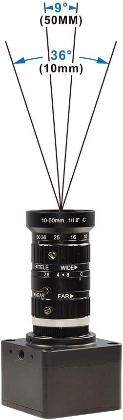 MOKOSE USB Webcam with C-Mount 10-50mm Telephoto Zoom Manual Lens 4K@30fps UVC Camera Free Drive Compatible Windows Mac OS X Linux