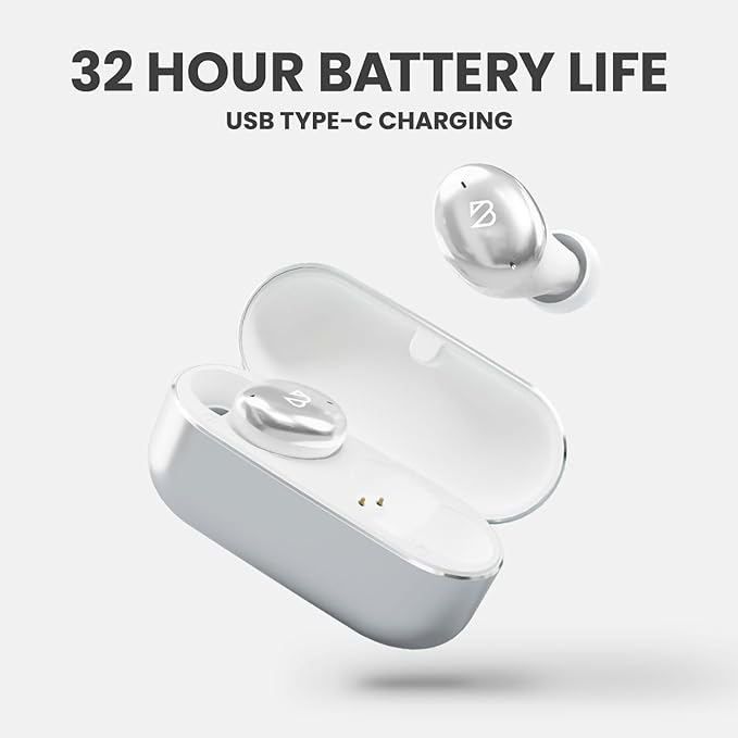 Back Bay Audio Tempo 30 Wireless Earbuds for Small Ears - Award-Winning Sound, Sweatproof Bluetooth Earbuds, Tech Fitness Gifts for Men, Comfortable Bluetooth Ear Buds for Women - Silver