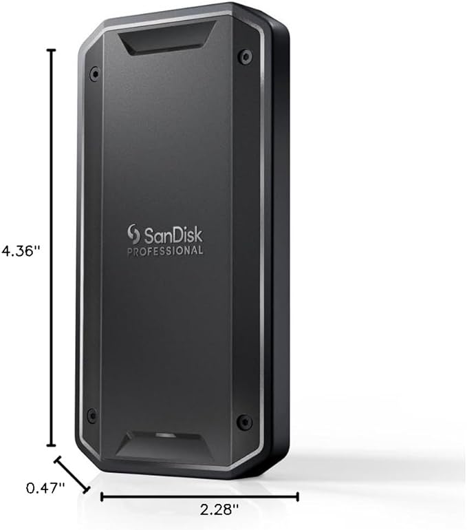 SANDISK Professional 1TB PRO-G40 SSD - Up to 3000MB/s, Thunderbolt 3 (40Gbps), USB-C (10Gbps), IP68 dust/Water Resistance, External Solid State Drive - SDPS31H-001T-GBCND