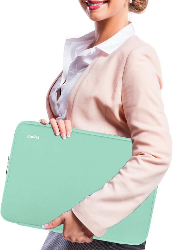 Laptop Sleeve 15.6 Inch, Durable Shockproof Protective Cover Flip Case Briefcase Carrying Bag Compatible with 15.6" HP, ASUS, Lenovo, Acer, Notebook, Computer, Ultrabook, Chromebook, Light Blue