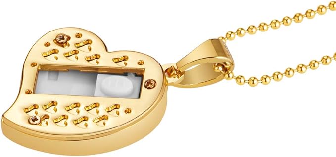 USB Flash Drive, Diamond Heart 8GB / 16GB / 32GB USB2.0 Waterproof USB Memory Stick Date Storage Pendrive Thumb Drives (32GB, Gold Heart)
