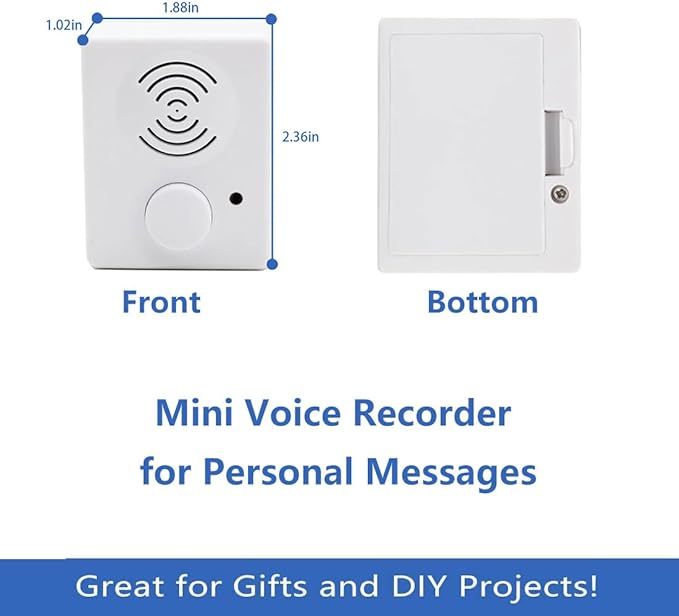 16 Minutes Voice Recorder for Stuffed Animals,Voice Box for Recordable Presents,Recordable Button Sound Box for Crafters,Hobbyists,Stuffed Animals,School Presentations,Personalized Items,etc.