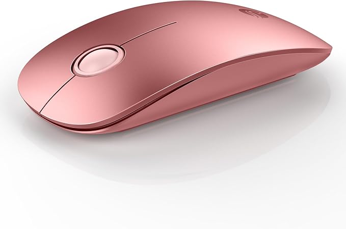 RAPIQUE Bluetooth Wireless Mouse - (BT5.1+USB) Dual Connectivity, Quiet Click, Low Power, and 1600 DPI, Portable Cordless Mouse for Mac, Laptop, MacBook Pro/Air, iPad (Rose Gold)