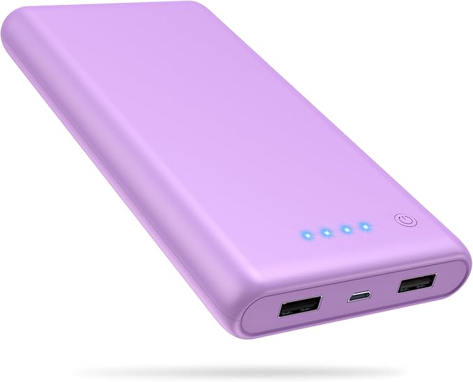 Ekrist Portable Charger Power Bank 25800mAh, Ultra-High Capacity Fast Phone Charging with Intelligent Controlling IC,2 USB Port External Cell Phone Battery Pack Compatible with iPhone,Android-Purple