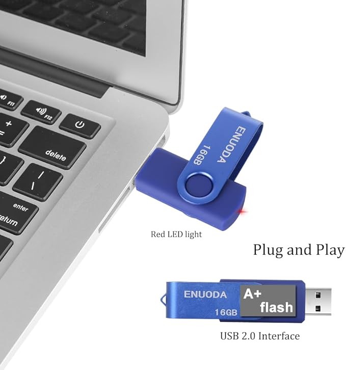 16GB Flash Drive 2 Pack ENUODA Thumb Drives 16GB USB 2.0 Memory Stick Jump Drive Pen Drive for Storage and Backup (Blue Purple)