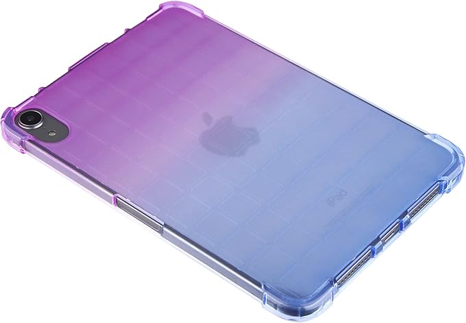 for iPad (A16) 11th Generation 11" 2025 & iPad 10th Generation Case 10.9 inch 2022, Lightweight Thin Translucent Soft TPU Back Shockproof Matte Clear Silicone Gradient Shell, Purple & Blue