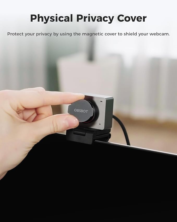 OBSBOT Meet 2 Al-Powered 4K Webcam— Ultra HDR,1080p@60FPS,1/2" CMOS,4X Digital Zoom,Plug&Play,Built-in Dual Mic—Work with Skype, Zoom/ MS_Teams/Google Meet—for Online Call/Meeting/Educate-Grey