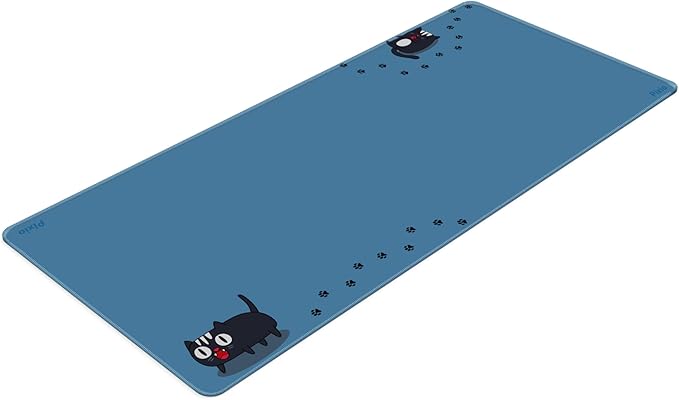 Pixio Mouse Pads - 36 x 16 inch XXL Deep Blue Cats Multifunctional Large Desk Mats for Gaming, Office, Desktop Anti-Slip Waterproof Washable Computer Mouse Mat