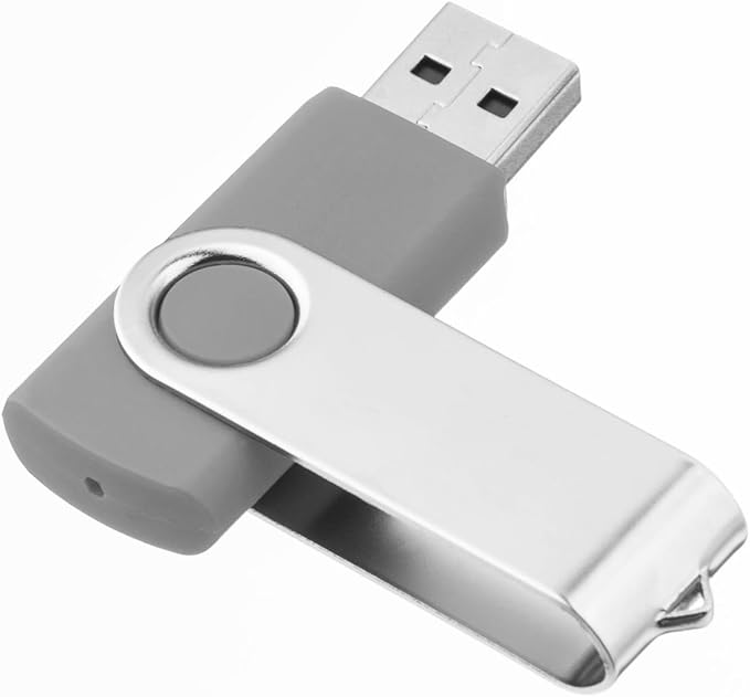 1GB USB Flash Drive 1PCS EASTBULL USB 2.0 Drive Swivel USB Stick Memory Stick Metal Pen Drive (Grey)