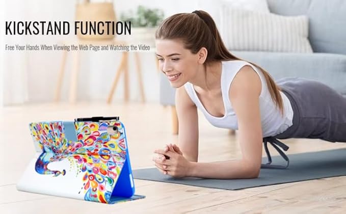 for iPad 9.7 inch Case iPad 6th/5th Generation Case 2018 2017, PU Leather Folio Stand Cute Protective Cover for iPad 9.7 inch/Pro 9.7/Air 2/Air 1, Auto Sleep/Wake, Peacock