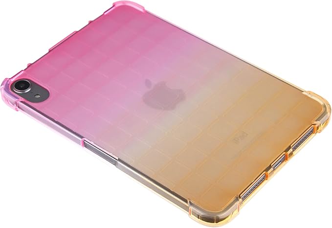 for iPad (A16) 11th Generation 11" 2025 & iPad 10th Generation Case 10.9 inch 2022, Lightweight Thin Translucent Soft TPU Back Shockproof Matte Clear Silicone Gradient Shell, Pink & Yellow