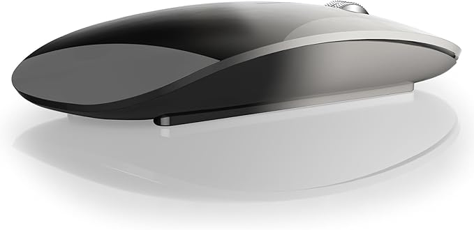 TENMOS M18 Bluetooth Mouse, USB C Rechargeable Wireless Mouse, Triple Mode (Dual Bluetooth+USB) Silent Mice Portable with USB Receiver and Type C Adapter for Laptop/MacBook/iPad - Grey and Black