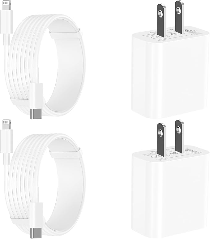 [Apple MFi Certified] iPhone Charger Fast Charging, LANWK 2Pack 20W USB-C Charger Block Dynamic Power Adapter Type-C Wall Charger with 6FT Lightning Cable for iPhone 14 13 12 11 Pro XS Max XR X 8 iPad