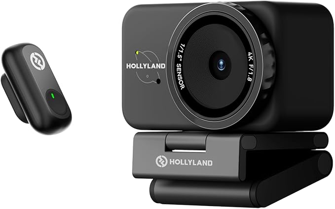 Hollyland Lyra UHD 4K Webcam for PC with Mic, 1/1.5" Sensor, 50MP, Auto Framing, PDAF, Control for Live Streaming, Video Calls, Gaming, Works with Zoom, Teams, Twitch & More