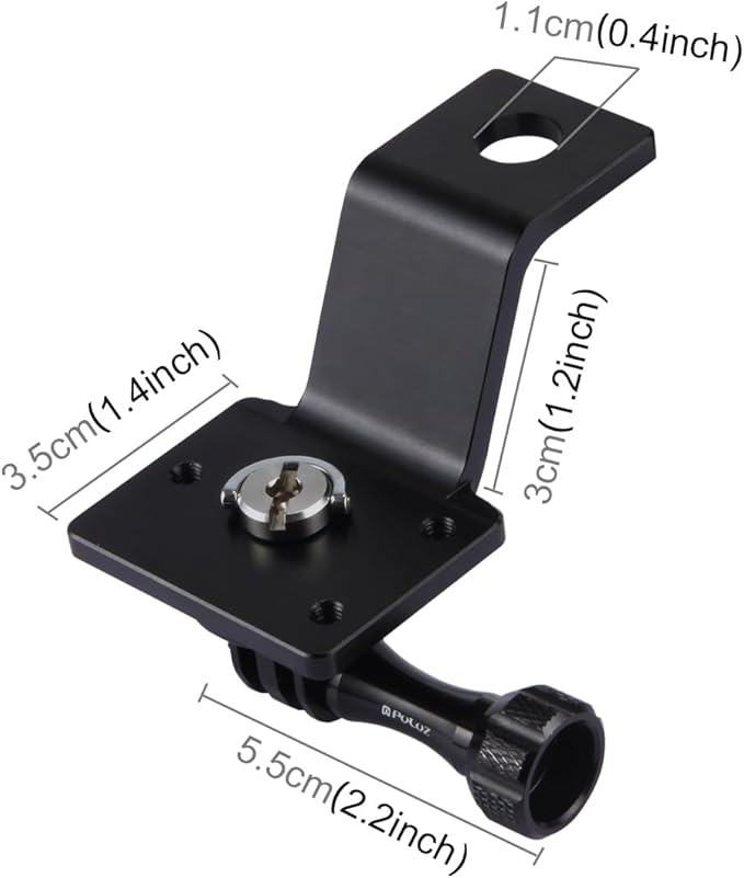 PULUZ Motorcycle Mirror/Pinch Bolt Mount Fixed Metal Bike Holder Mount for DJI Osmo Action/GoPro Hero 7 / Hero 6 / Hero 5 Hero 4 Session Xiaoyi MiJia Sport Camera