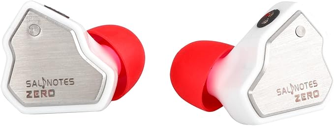 Linsoul 7Hz Salnotes Zero HiFi 10mm Dynamic Driver in-Ear Earphone IEM with Metal Composite Diaphragm Stainless Steel Faceplate Detachable 2Pin OFC Cable (White, Without Mic)
