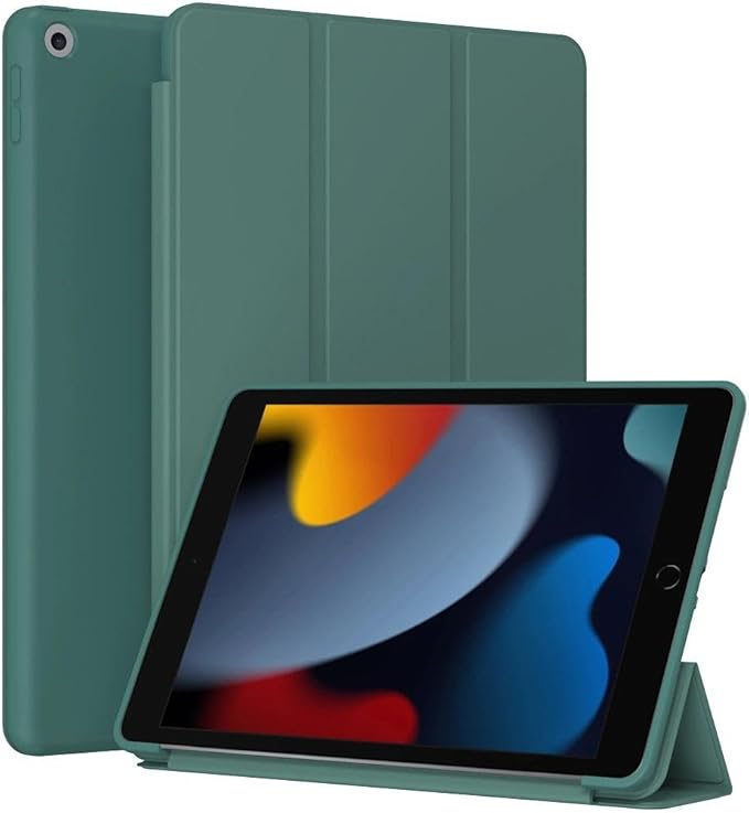 Case for iPad 9th Generation 2021 & iPad 8th Generation 2020 & iPad 7th Generation 2019 10.2 inch - Slim Lightweight Durable Trifold Stand Cover, Supports Auto Wake/Sleep, Green