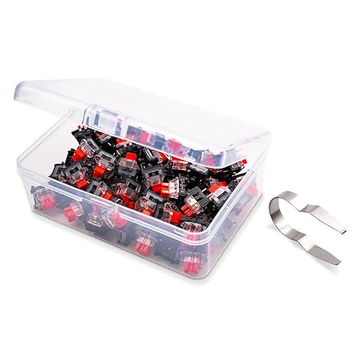 OUTEMU Red Switches, 3-pin Linear 45g Force Dustproof Hot-Swappable - Cherry MX Equivalent Switches for Mechanical Keyboard-Pack 65