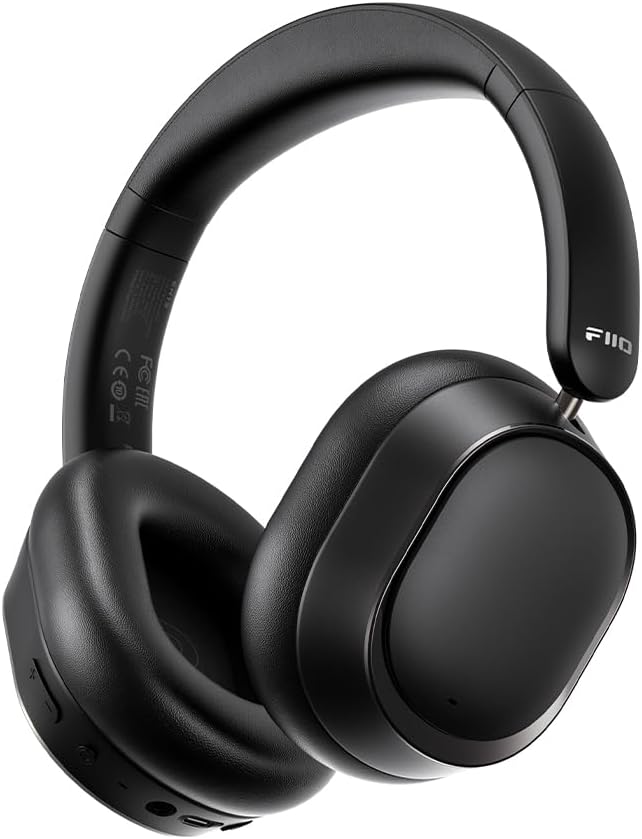 FiiO EH13 Wireless Bluetooth Noise Cancelling Over-Ear Headphones, 42dB Hybrid ANC, 45H Playtime, Foldable Headphones for Travel, Work & Commuting (Black)