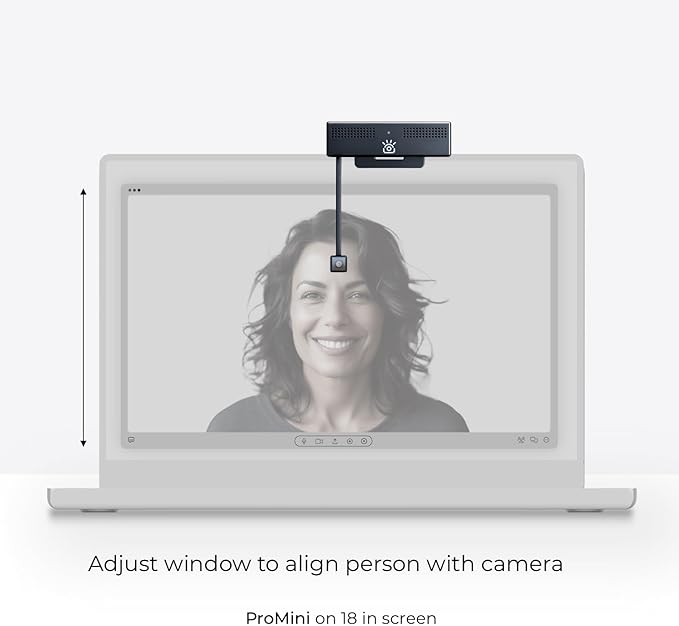 iContact Camera ProMini 4K HD Eye Contact Webcam for Laptops and Small Screens with Noise Cancelling Mics, USB Computer Camera for Mac & PC, Works with Zoom, Teams, Meet, Streaming, and Video Calls