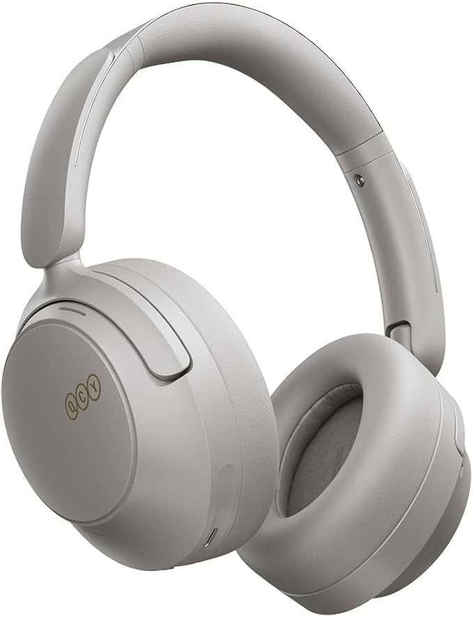 QCY H3S Wireless Over-Ear Headphones, Hybrid Active Noise Cancelling Headphones, Hi-Res Wireless, 102H Playtime, Fast Charging, Comfort Fit, Dual Connection, Bluetooth 6.0(Grey)