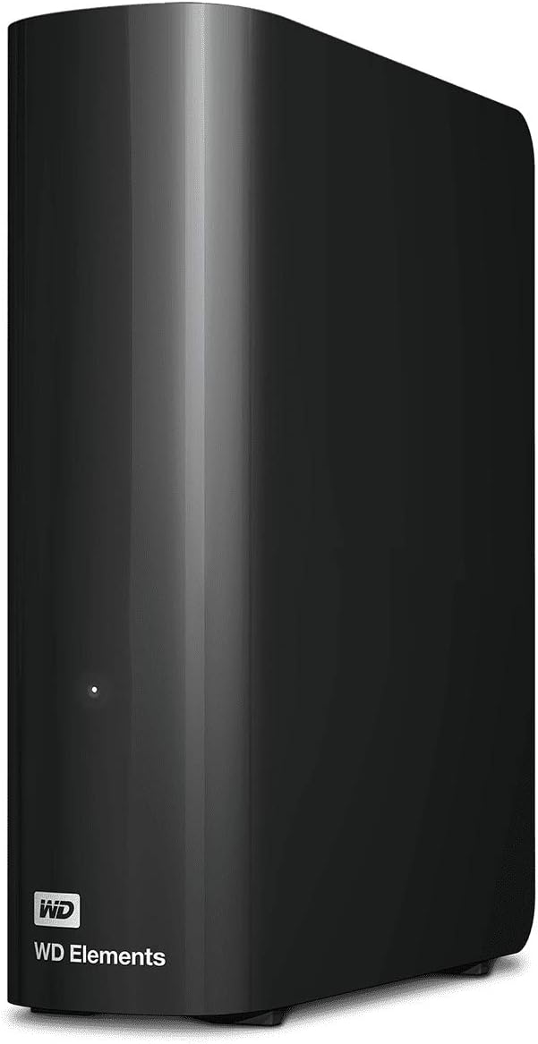 Western Digital 12TB Elements Desktop External Hard Drive, USB 3.0 drive for plug-and-play storage - WDBWLG0120HBK-WESN