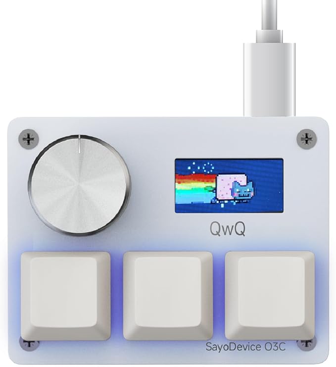 O3C Rapid Trigger Hall Effect Keyboard Suitable for OSU and Geometry Dash Rhythm Game Macro Keypad with Magnetic Linear Switches (White, Gateron Jade Pro Green Switch)